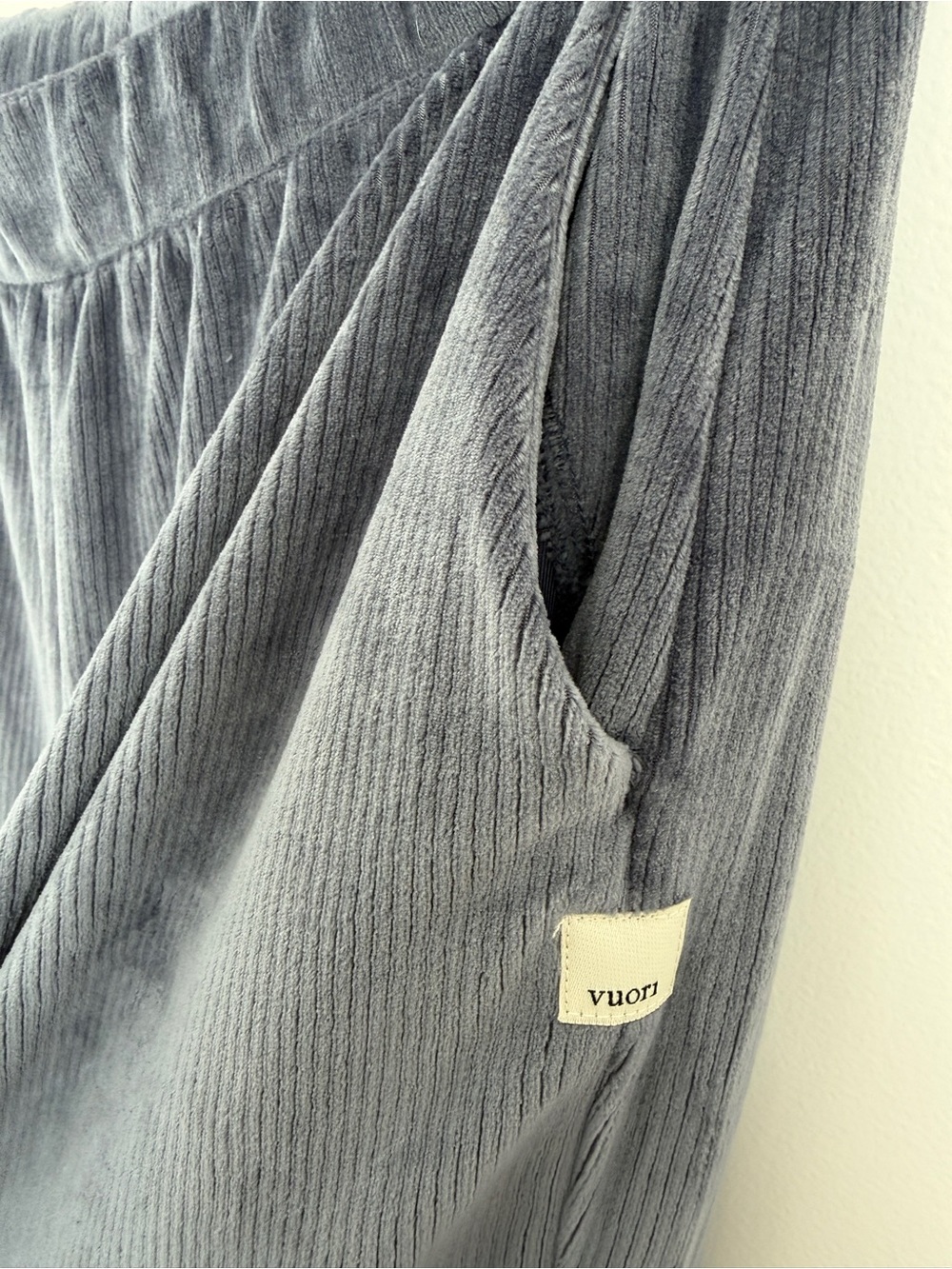 Vuori Haven Wide-Leg Lounge Pants Velour Rib Knit Azure Size M - Picture 5 of 10